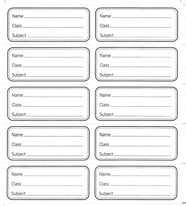 Name/Class/Subject Copybook Labels (Sheet of 10 Labels) - Shop4All