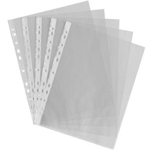 Punched Pockets Plastic Folders Thick 90Microns Pack of 50