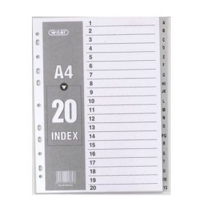 Alphabetical PVC Dividers A4 (20 INDEX)