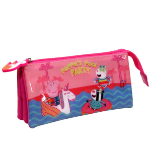 PEPPA PIG 2 ZIP/3 COMPARTMENTS PENCIL POCKET POOL PARTY 8426842075662